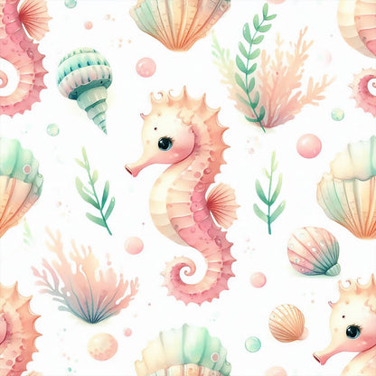 Eigenproduktion Stoff Seepferd