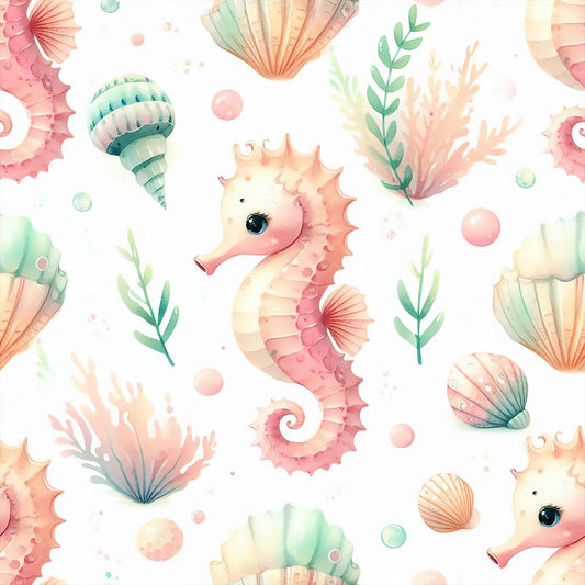 Eigenproduktion Stoff Seepferd