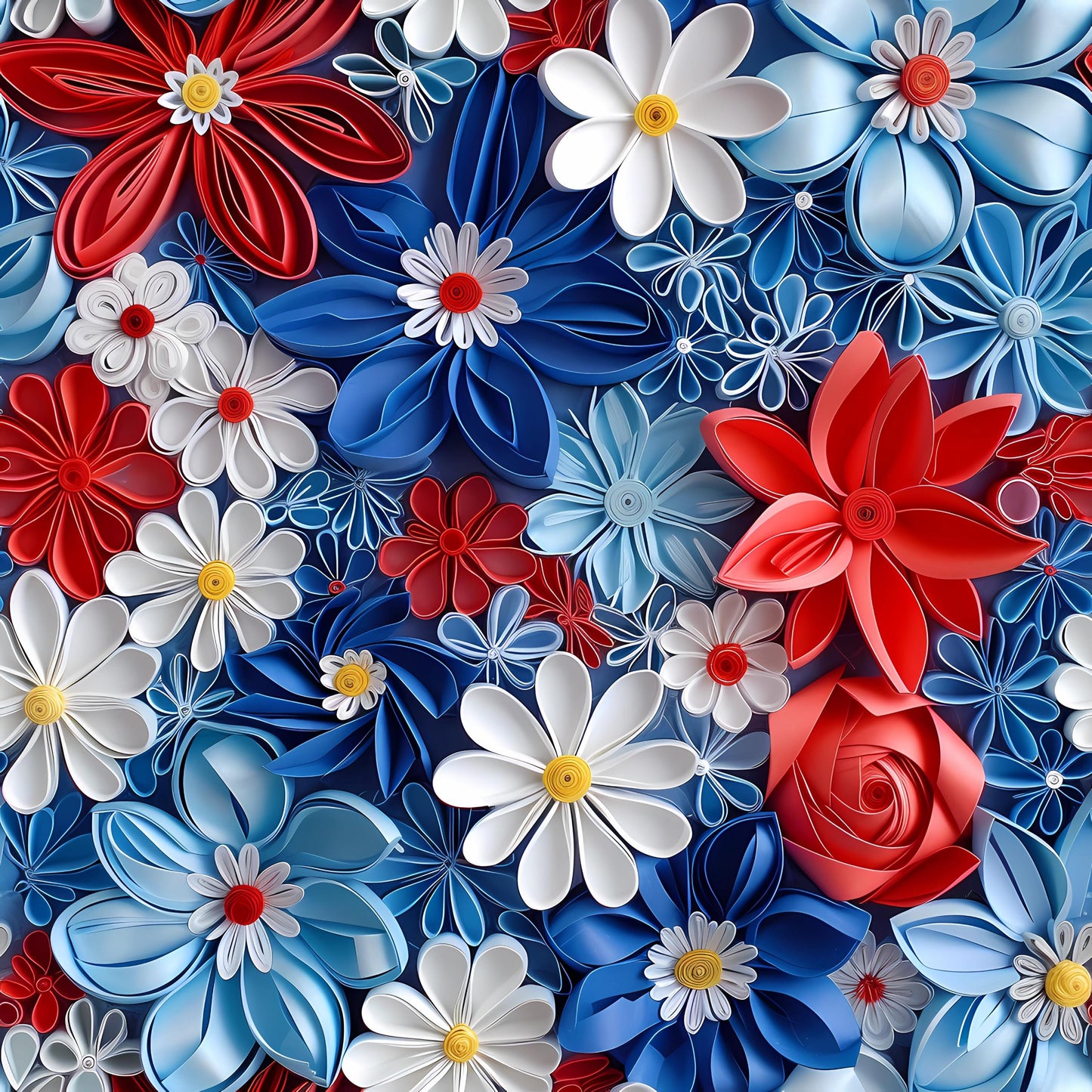 Eigenproduktion Stoff 3D Blumen