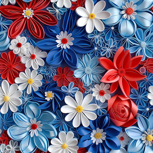 Eigenproduktion Stoff 3D Blumen
