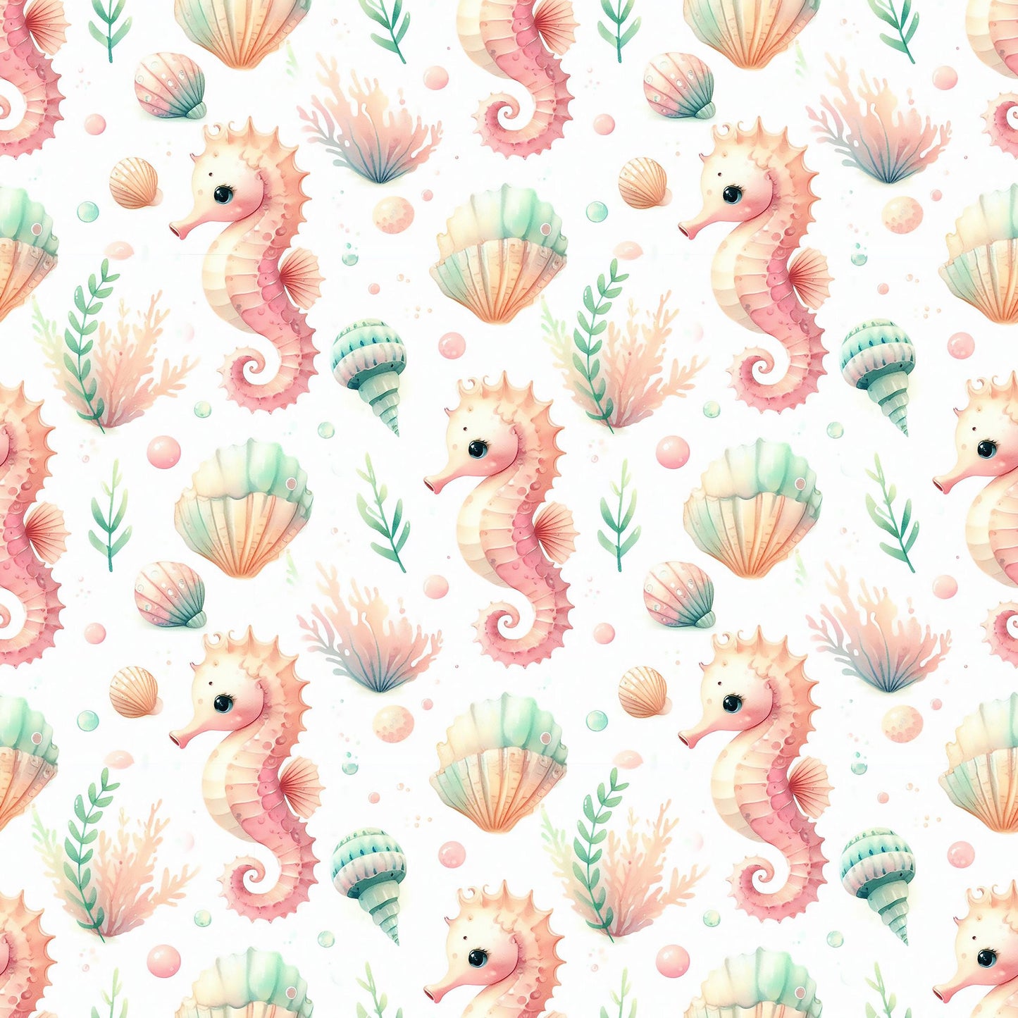 Eigenproduktion Stoff Seepferd