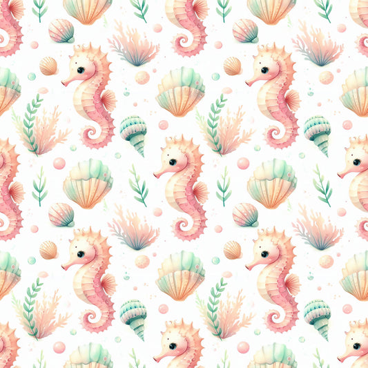 Eigenproduktion Stoff Seepferd