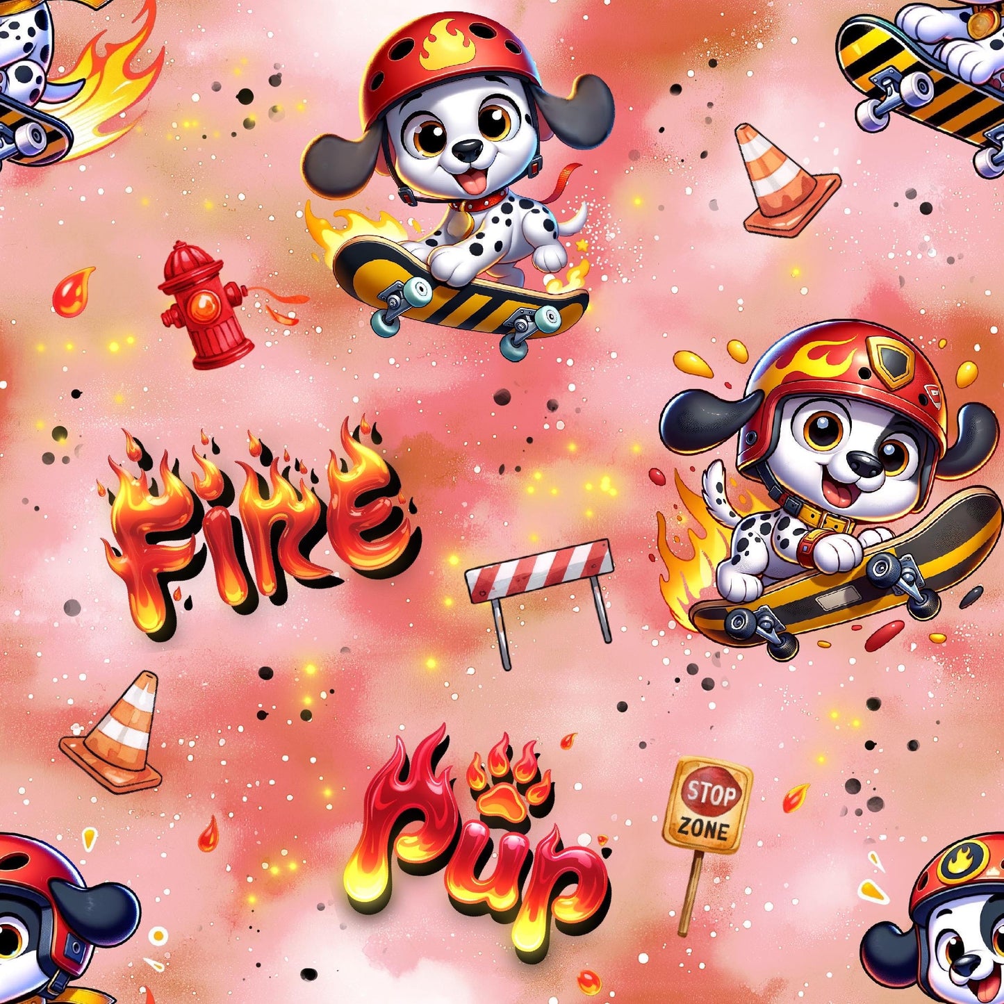 Eigenproduktion Stoff Feuerwehr Hund