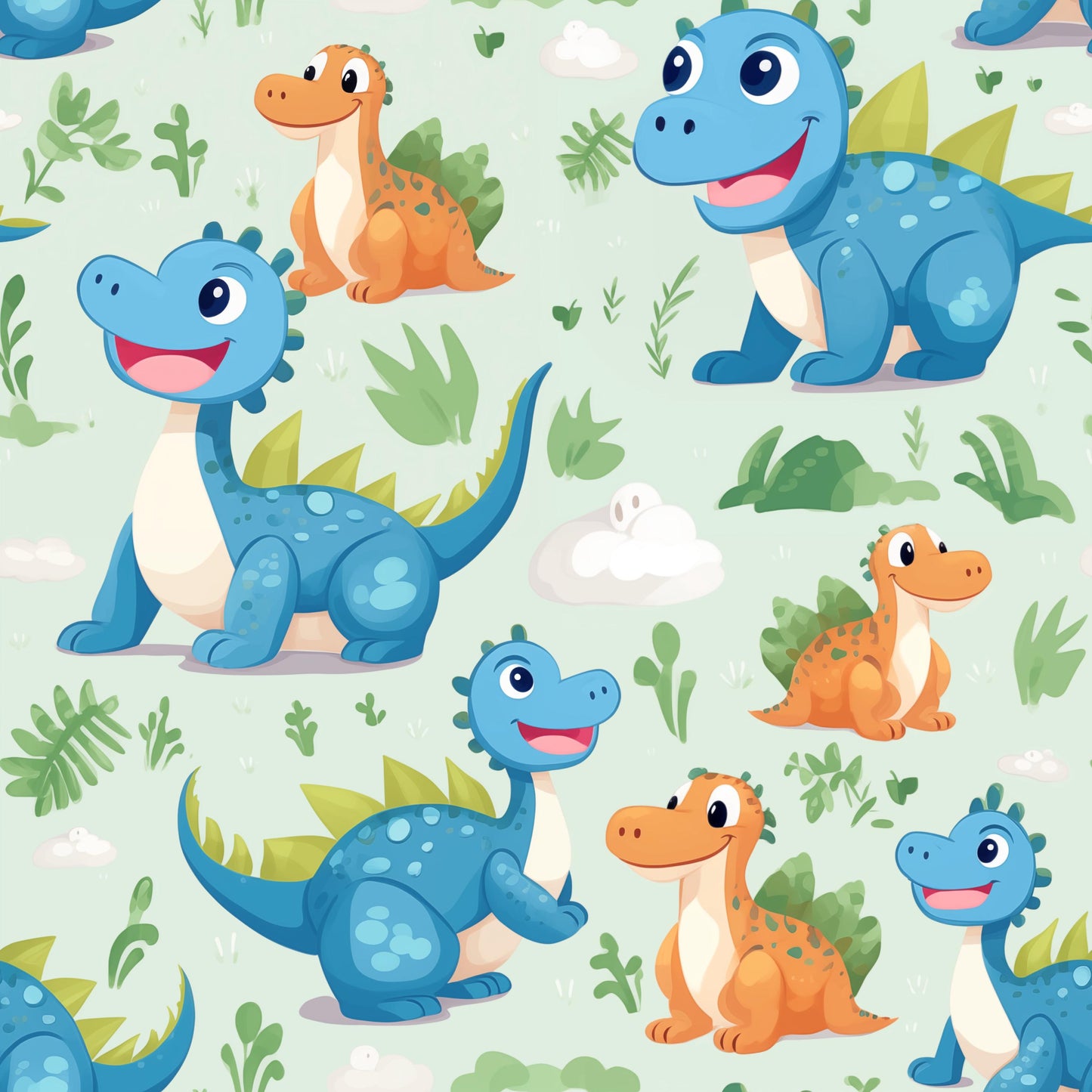 Eigenproduktion Stoff Dino