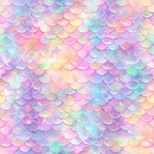 Eigenproduktion Stoff Meerjungfrau- Schuppen - Pastel