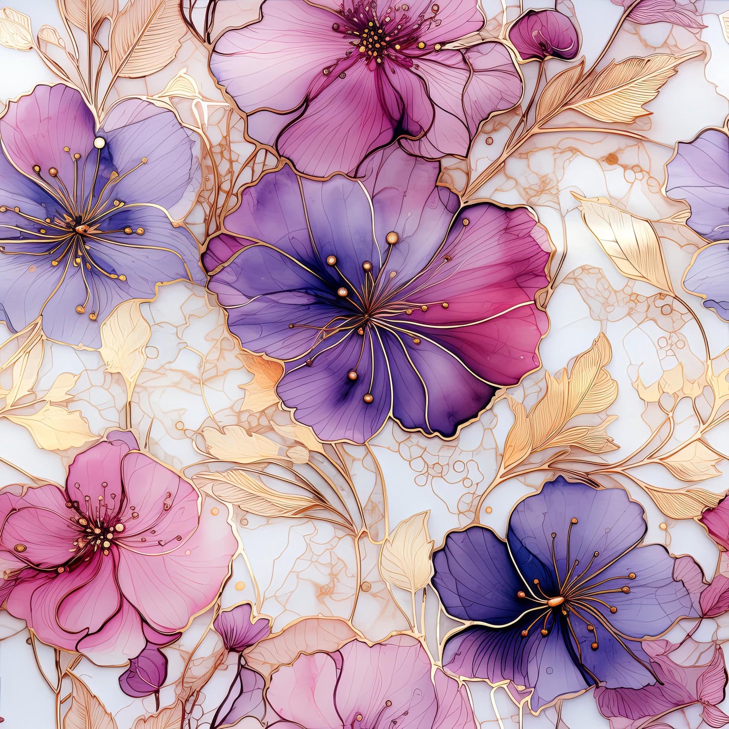 Eigenproduktion Stoff Flower - Blumen - Lila