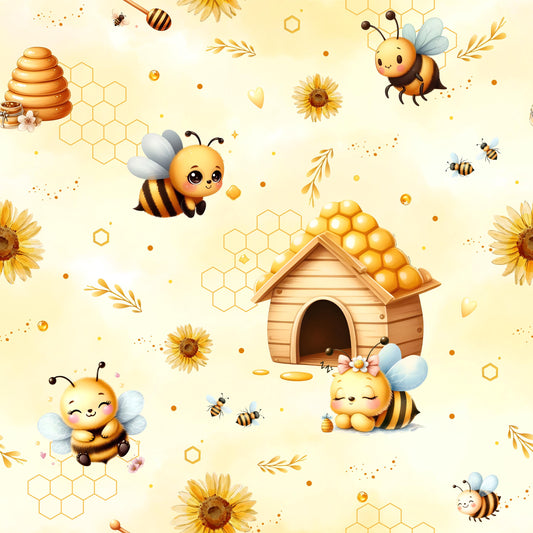 Eigenproduktion Stoff Bienen