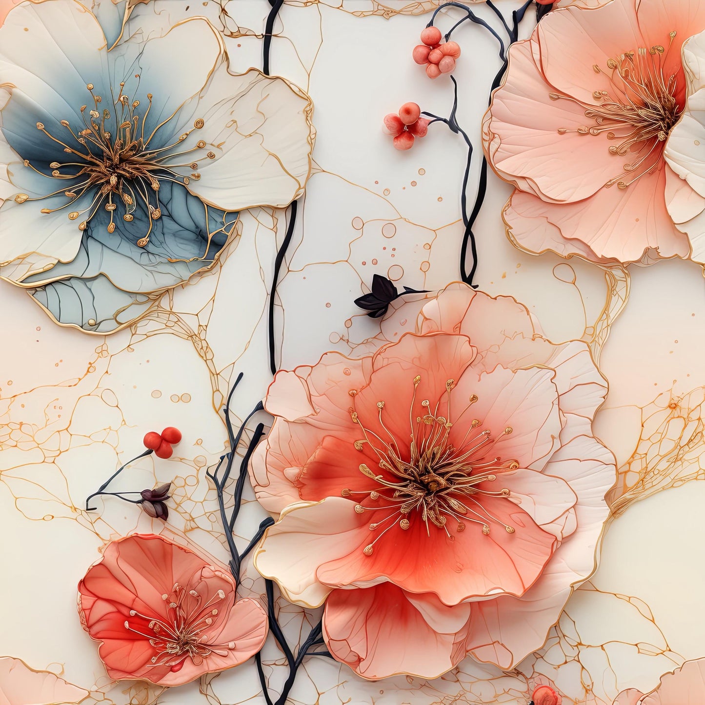 Eigenproduktion Stoff Flower - Blumen