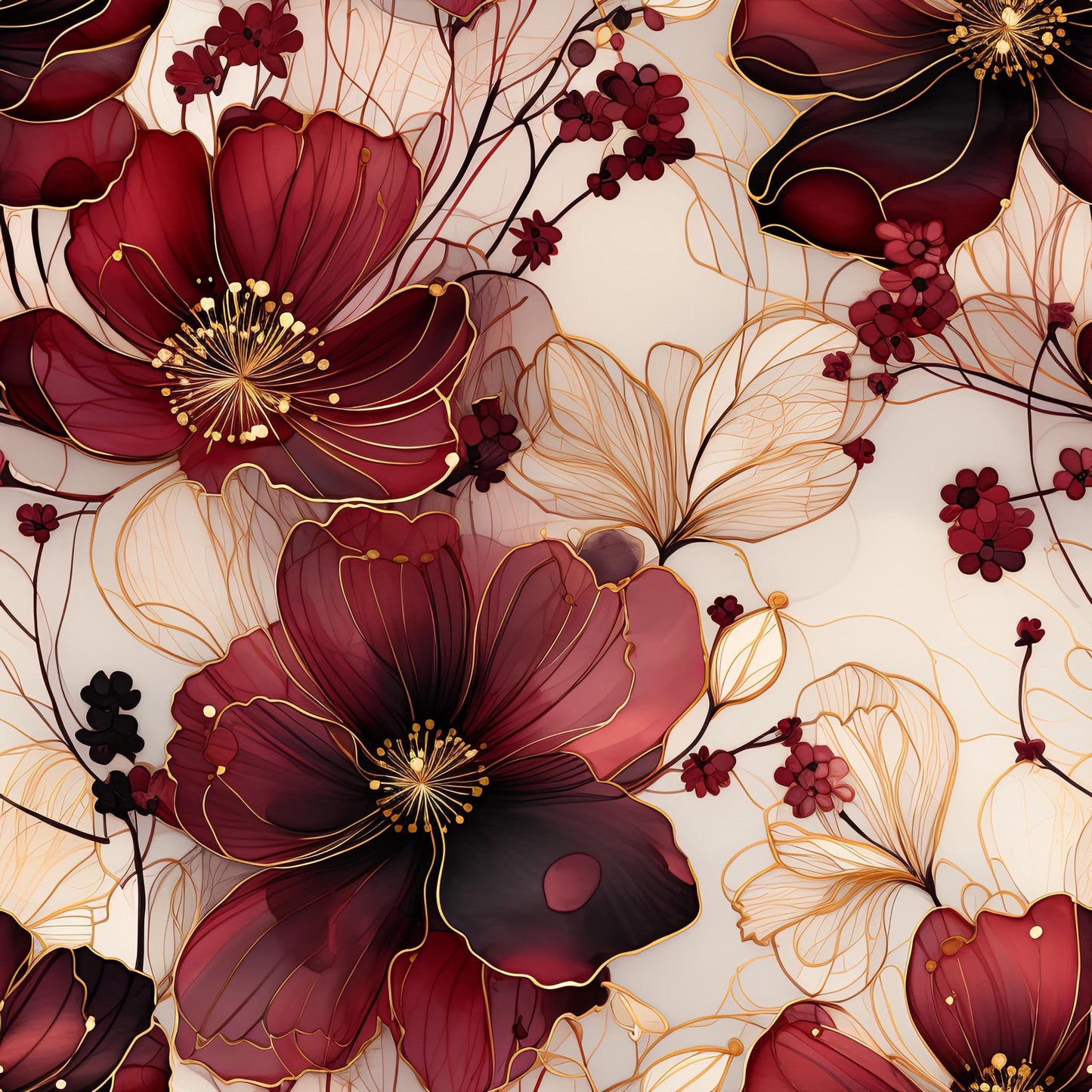 Eigenproduktion Stoff Flower - Blumen - Rot