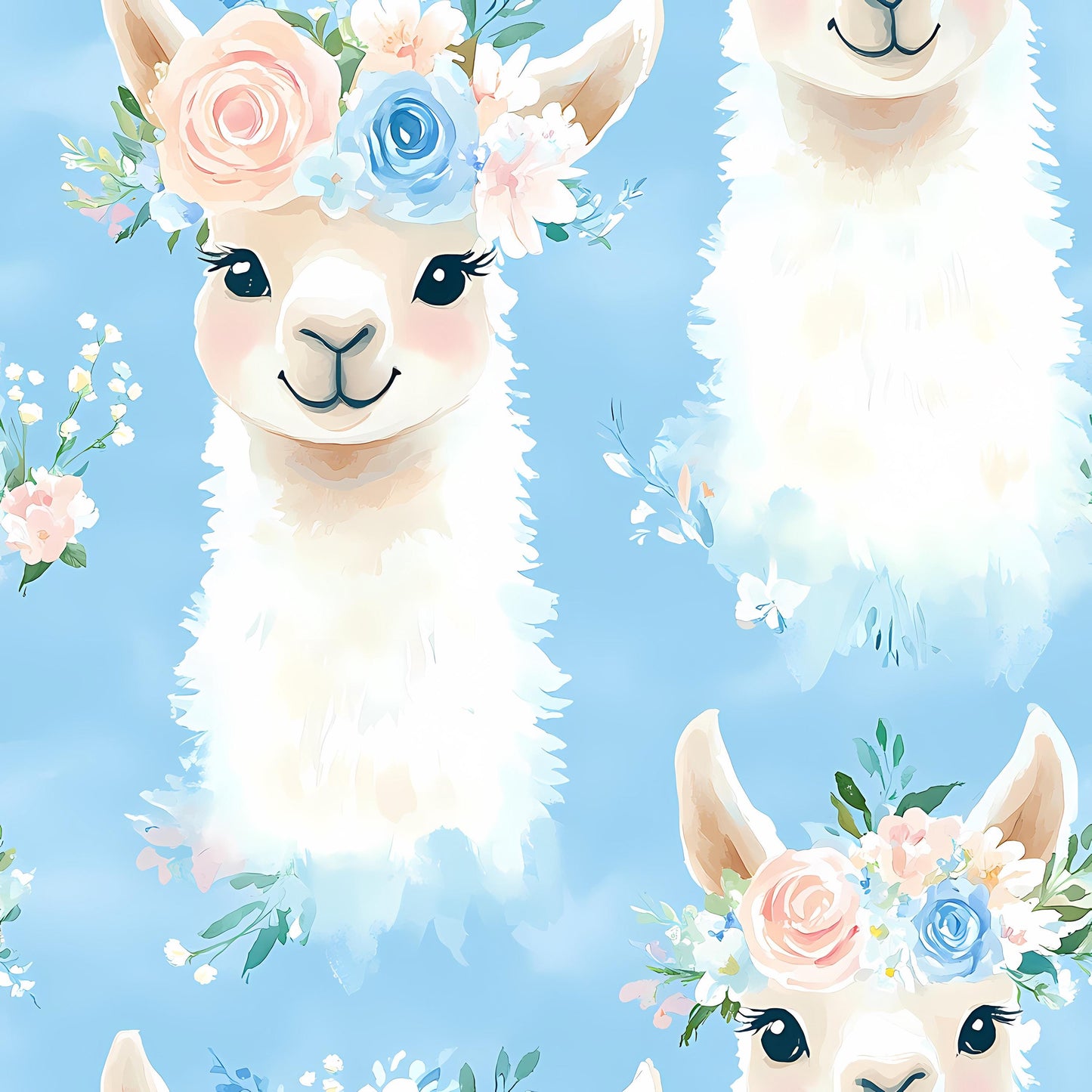 Eigenproduktion Stoff Lama - Alpaka