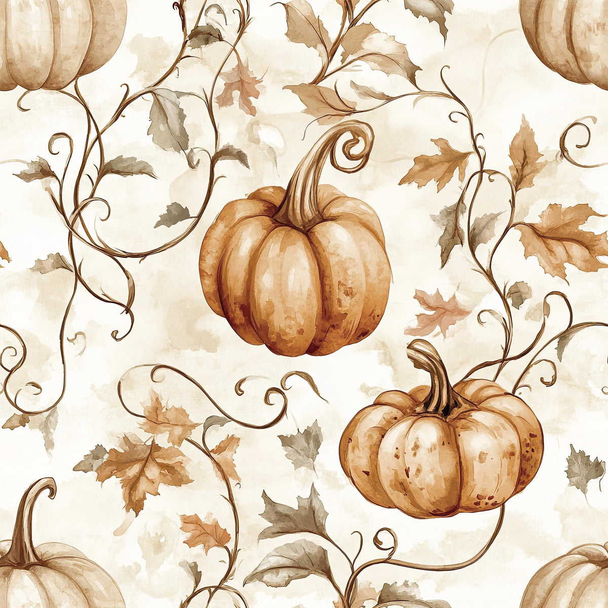Eigenproduktion Stoff Herbst - Kürbis