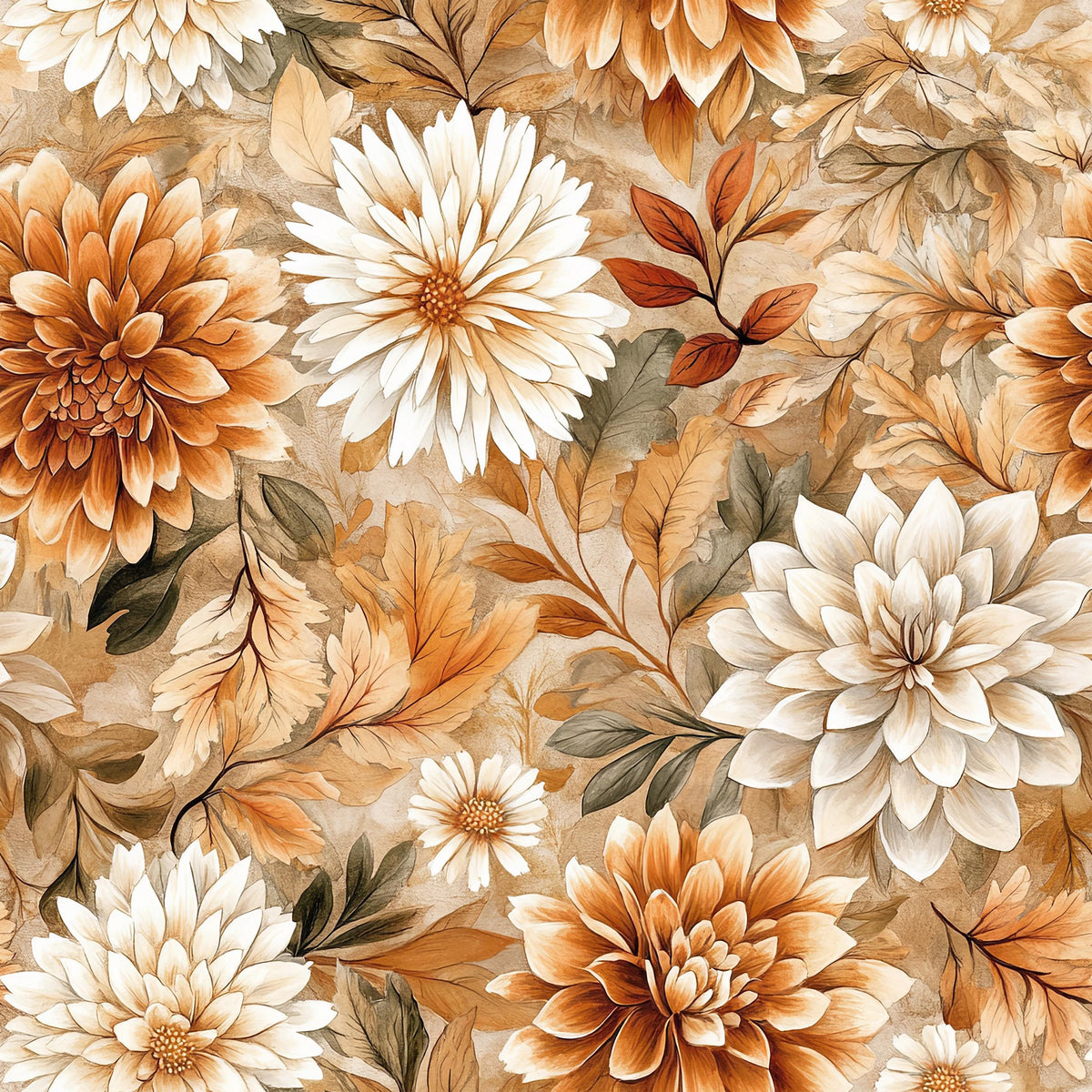 Eigenproduktion Stoff Herbst - Blumen