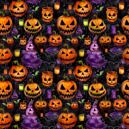 Eigenproduktion Stoff Halloween - Kürbis