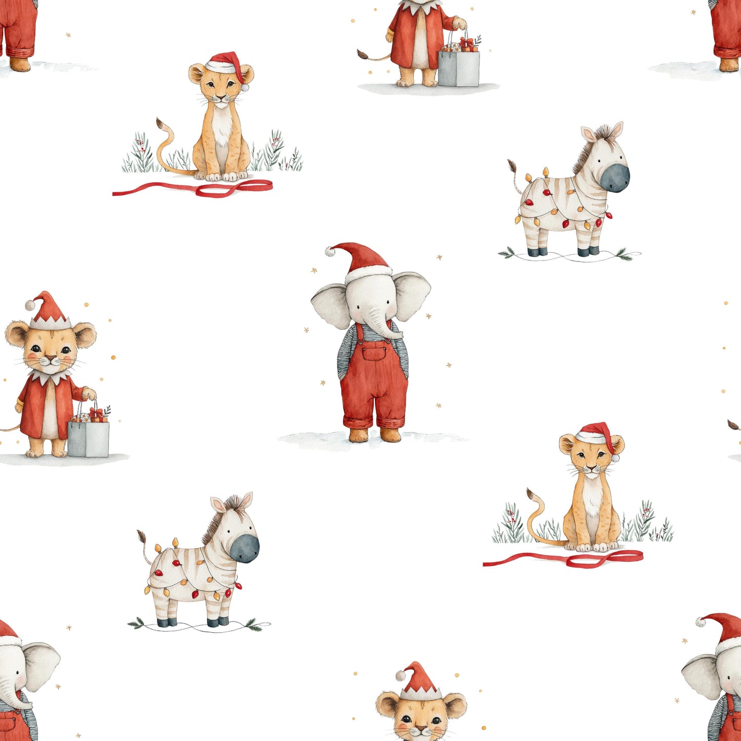 Eigenproduktion Stoff Weihnachten Tiere