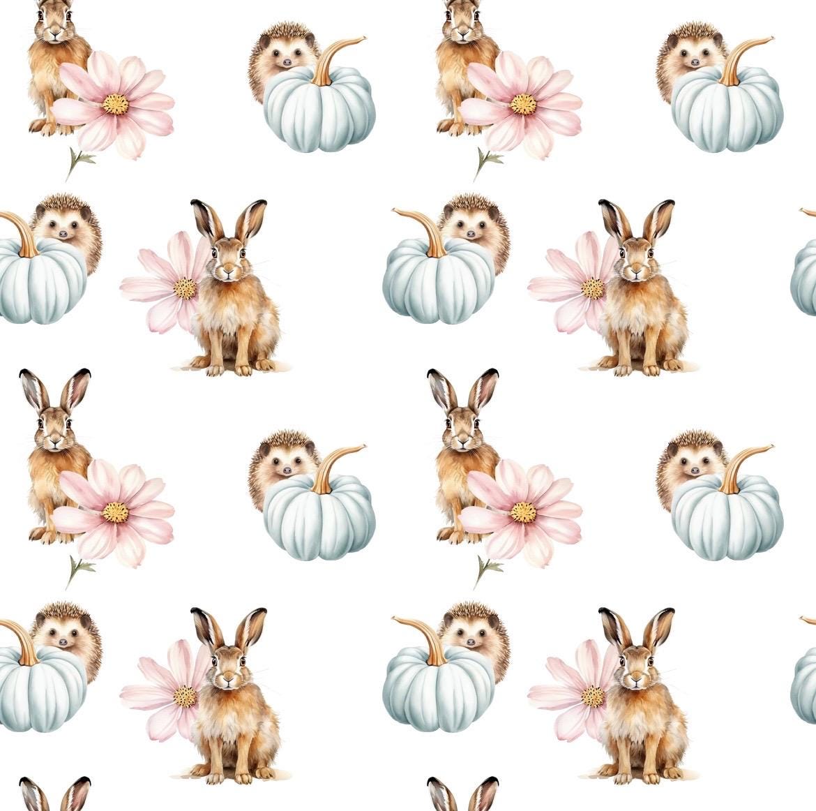 Eigenproduktion Stoff Herbst - Kürbis - Hase