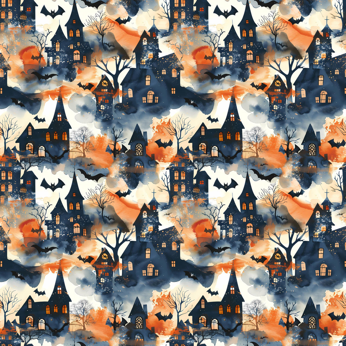 Eigenproduktion Stoff Stadt - Halloween