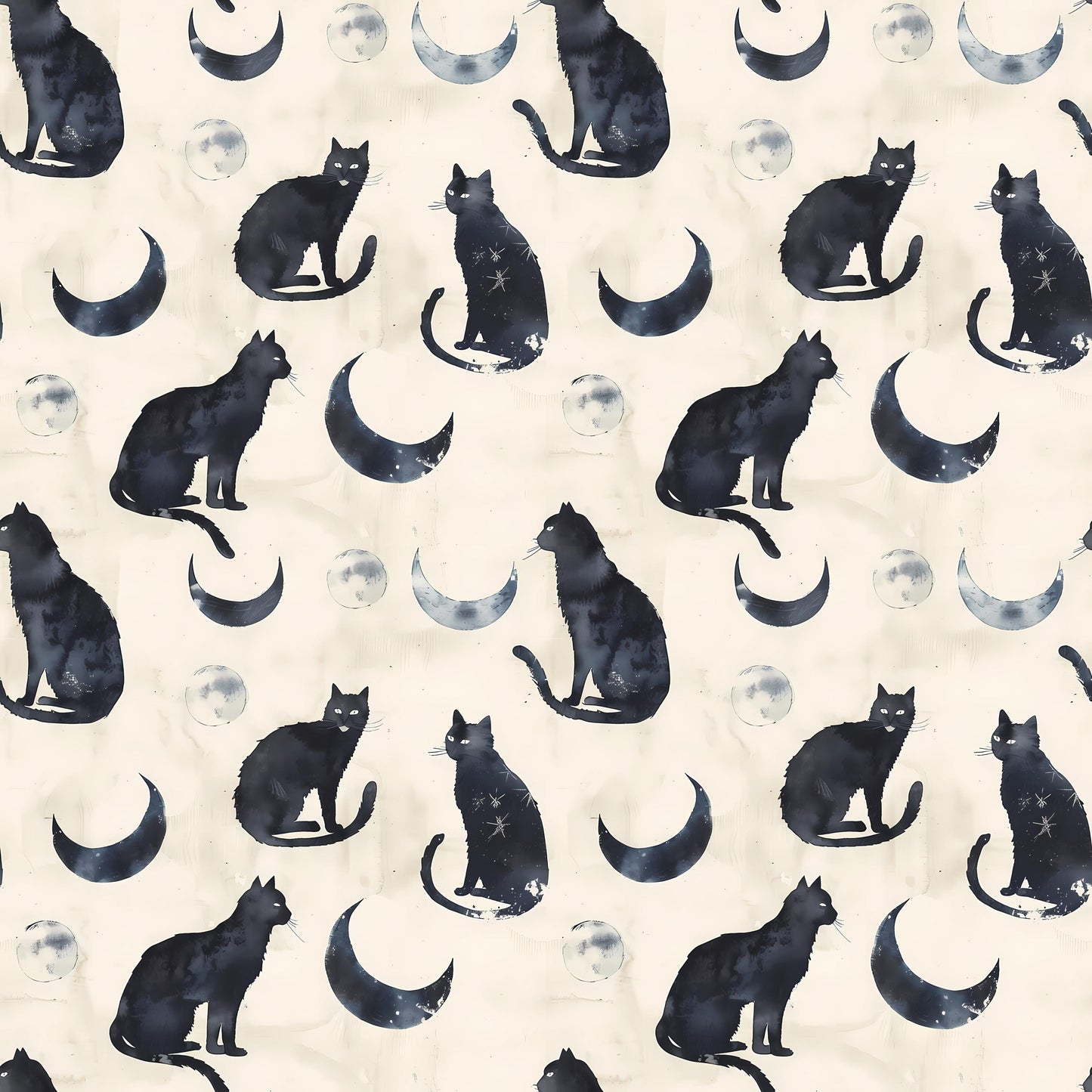 Eigenproduktion Stoff schwarze Katze