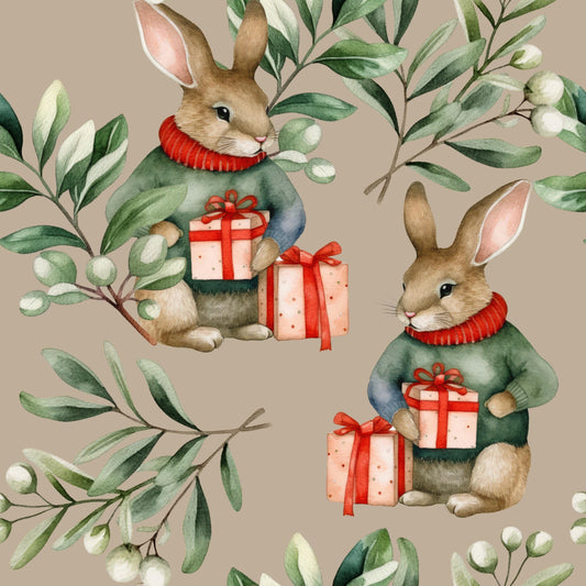 Eigenproduktion Stoff Weihnachten Hase