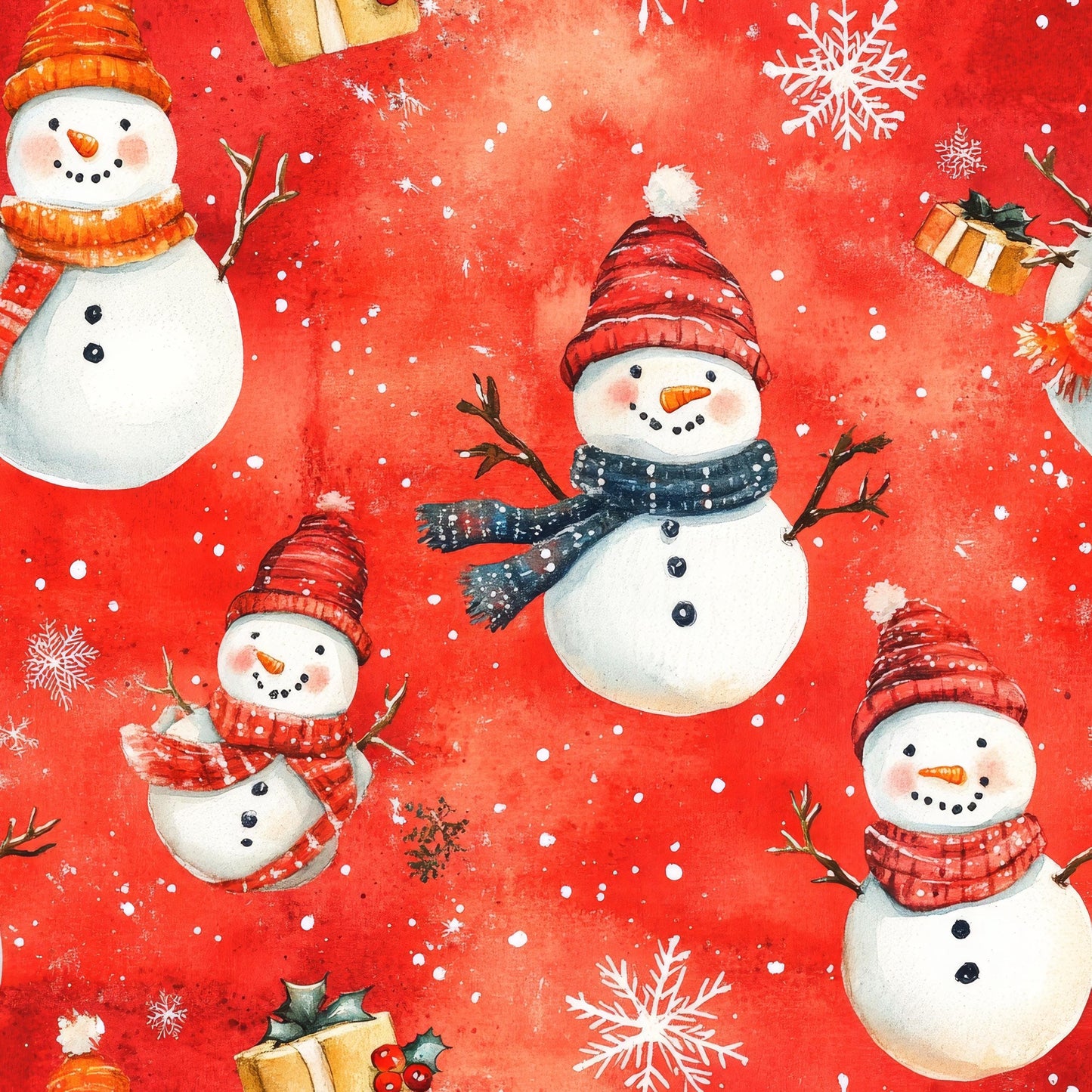 Eigenproduktion Stoff Winter - Schneemann
