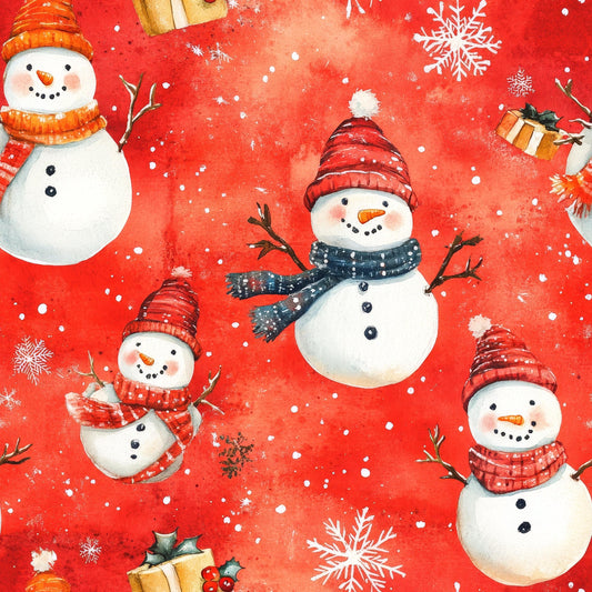 Eigenproduktion Stoff Winter - Schneemann