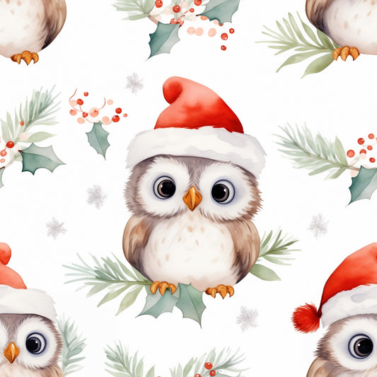 Eigenproduktion Stoff Eule - Weihnachten