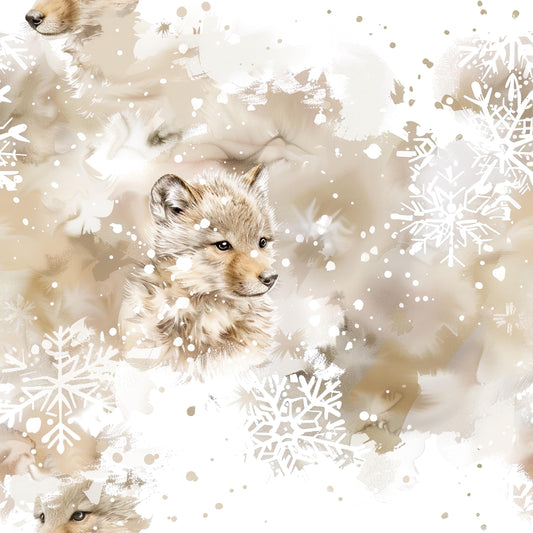 Eigenproduktion Stoff Schneewolf