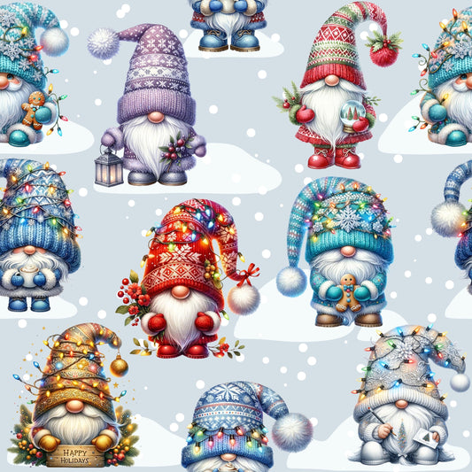 Eigenproduktion Stoff Schnee Zwerge - Weihnachten