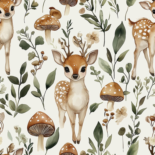 Eigenproduktion Stoff Hirsch Waldtier