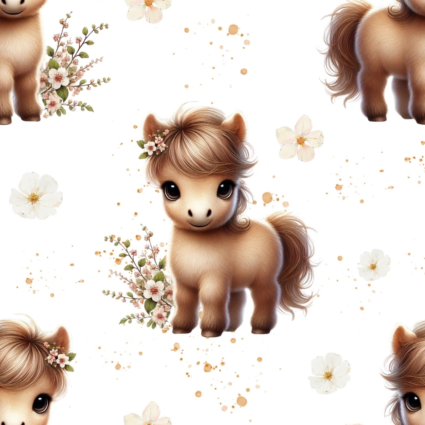 Eigenproduktion Stoff niedliches Pony - Pferd