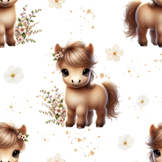 Eigenproduktion Stoff niedliches Pony - Pferd