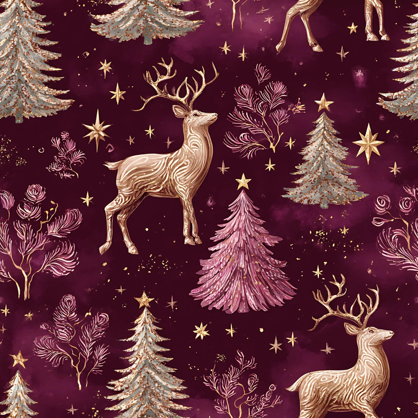 Eigenproduktion Stoff Hirsch - Weihnachten