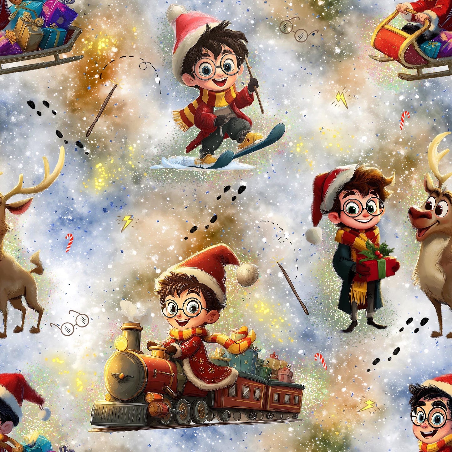 Eigenproduktion Stoff Magical Academy Weihnachten