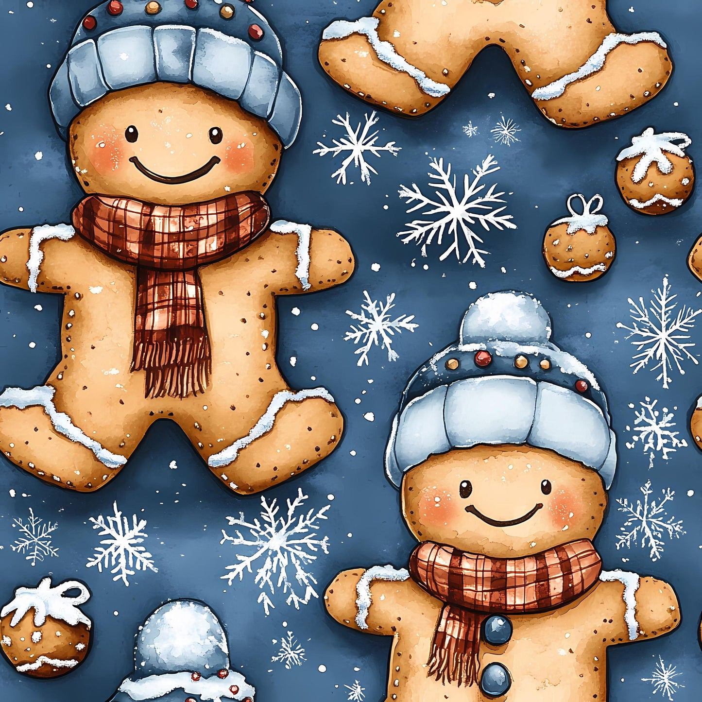 Eigenproduktion Stoff Weihnachten - Lebkuchen