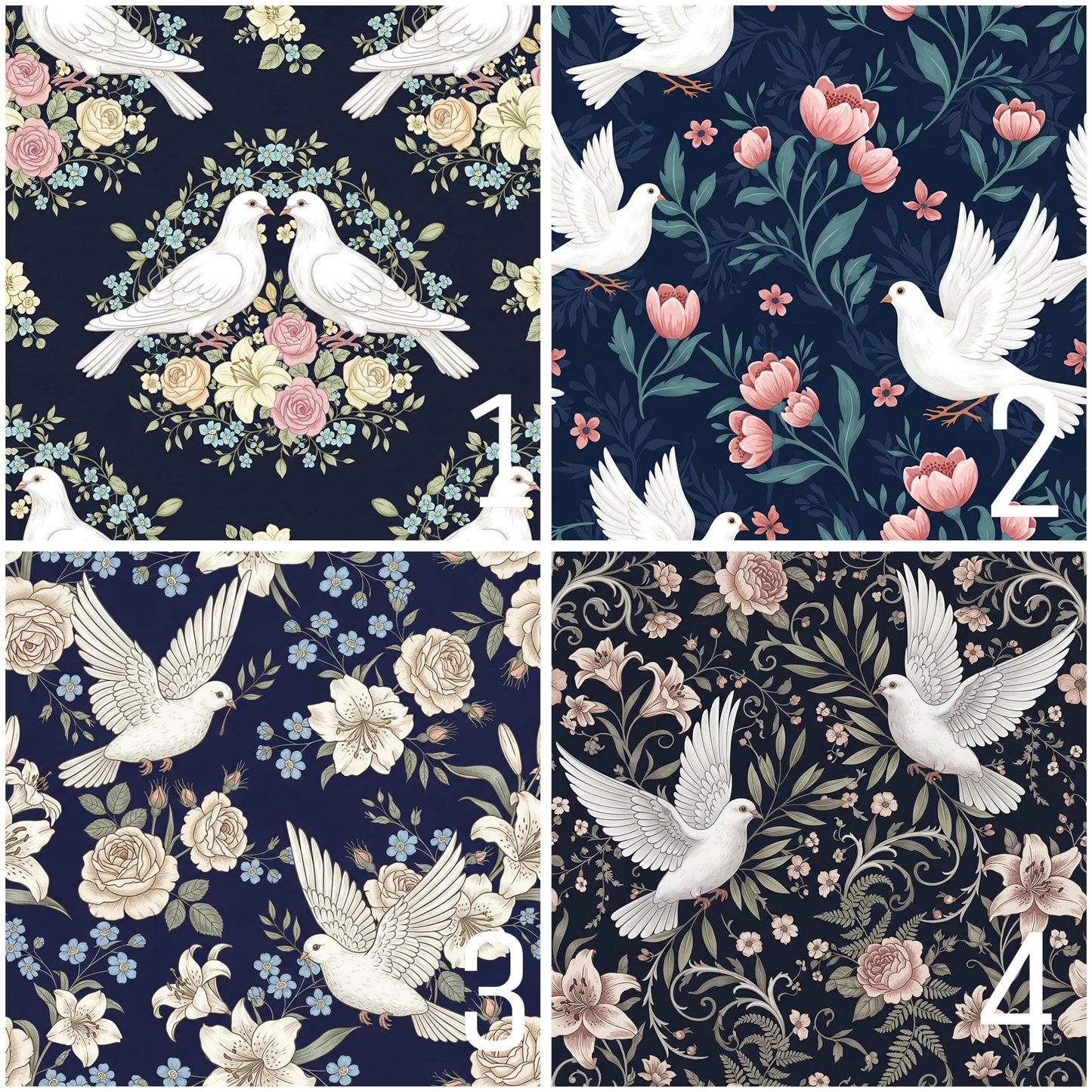 Eigenproduktion Stoff Tauben