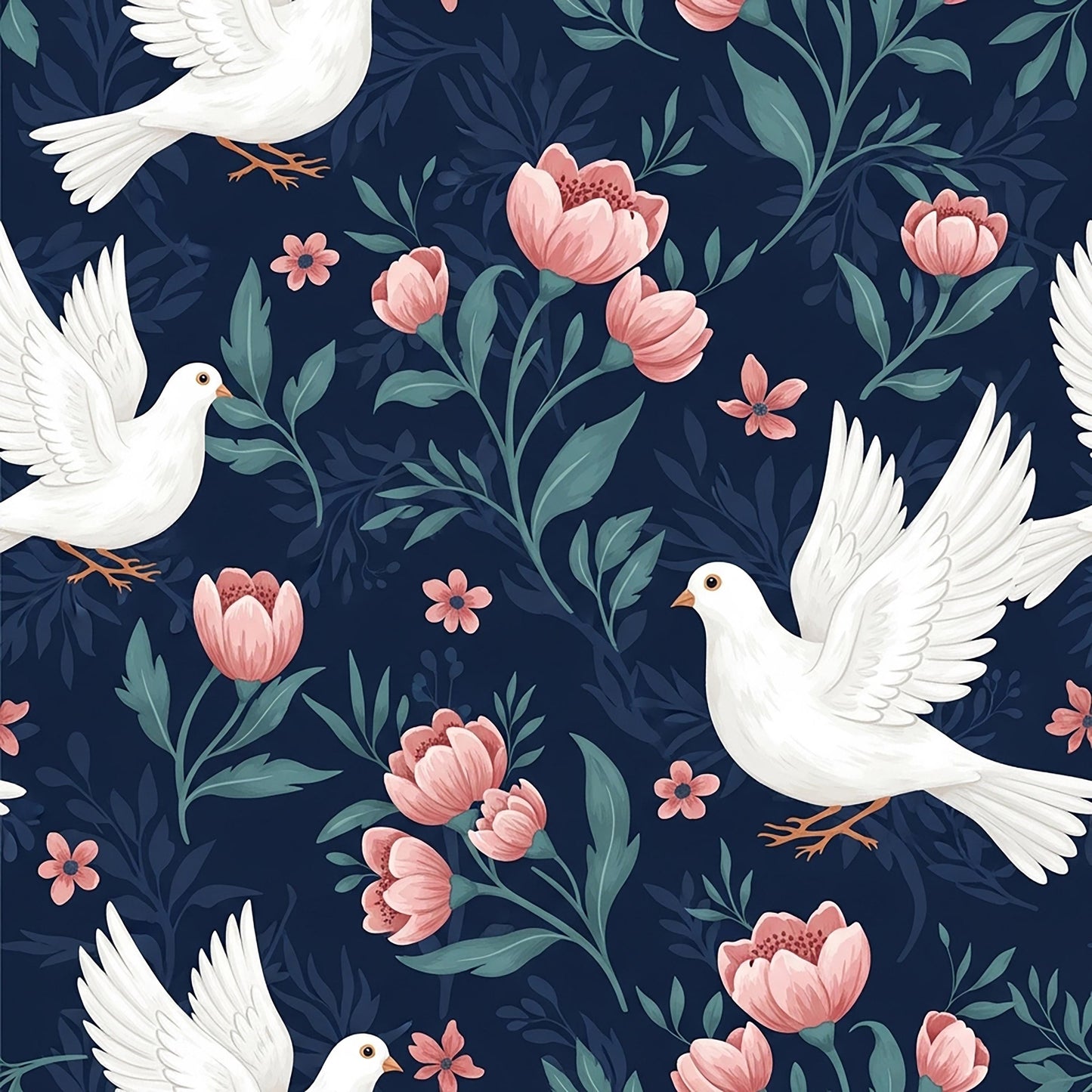 Eigenproduktion Stoff Tauben