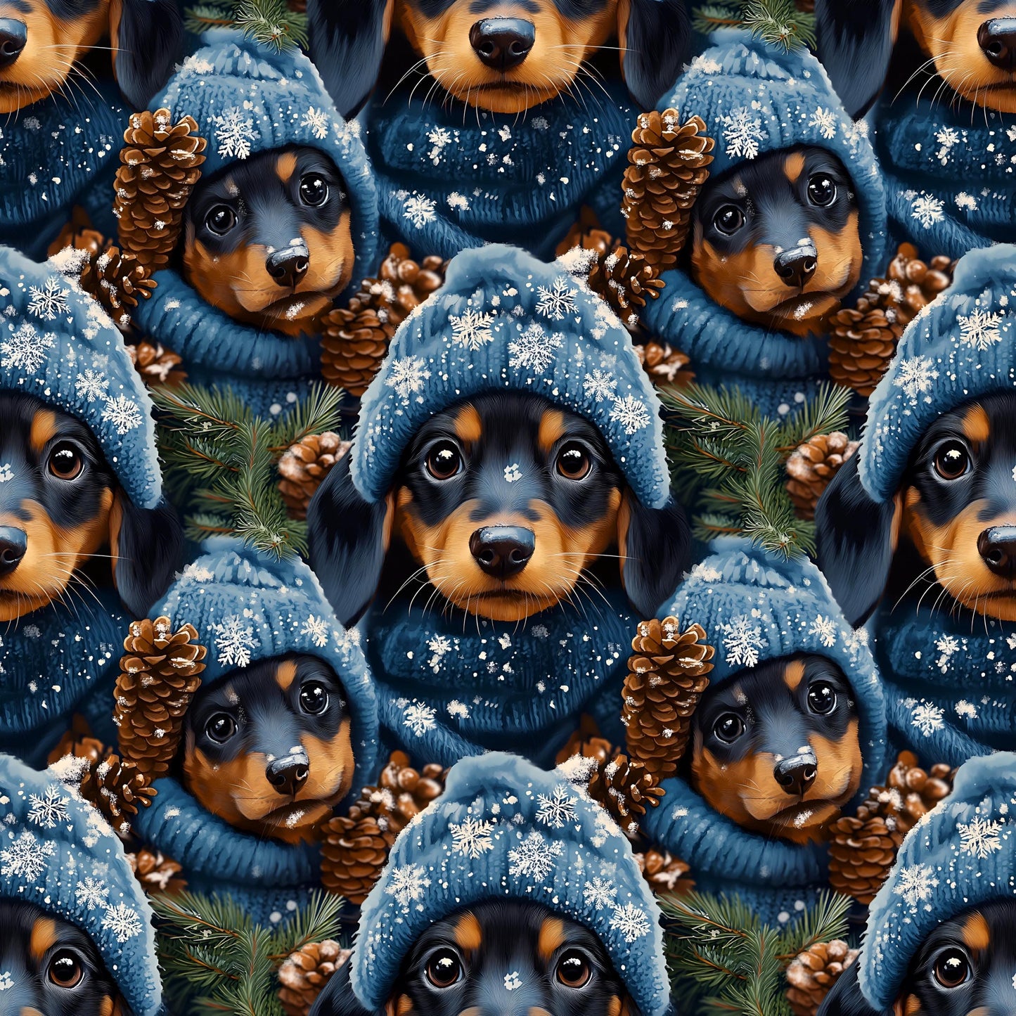 Eigenproduktion Stoff Hund - Winter