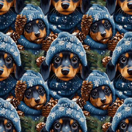 Eigenproduktion Stoff Hund - Winter