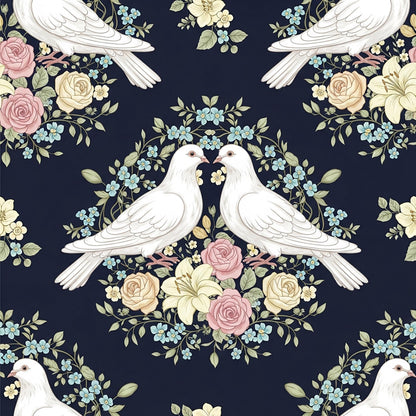 Eigenproduktion Stoff Tauben