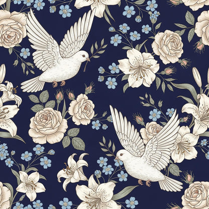 Eigenproduktion Stoff Tauben