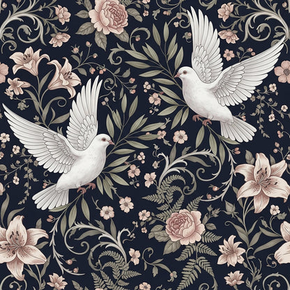 Eigenproduktion Stoff Tauben