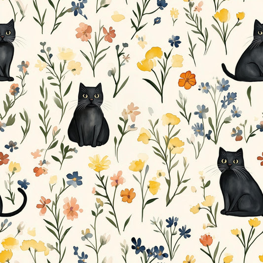 Eigenproduktion Stoff schwarze Katze