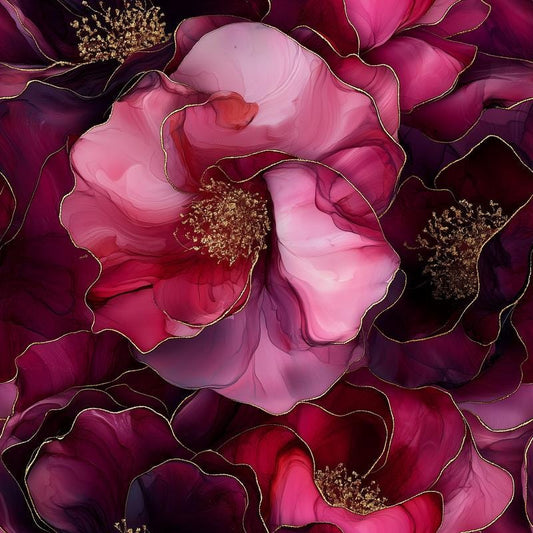 Eigenproduktion Stoff Flower - Blumen - rot