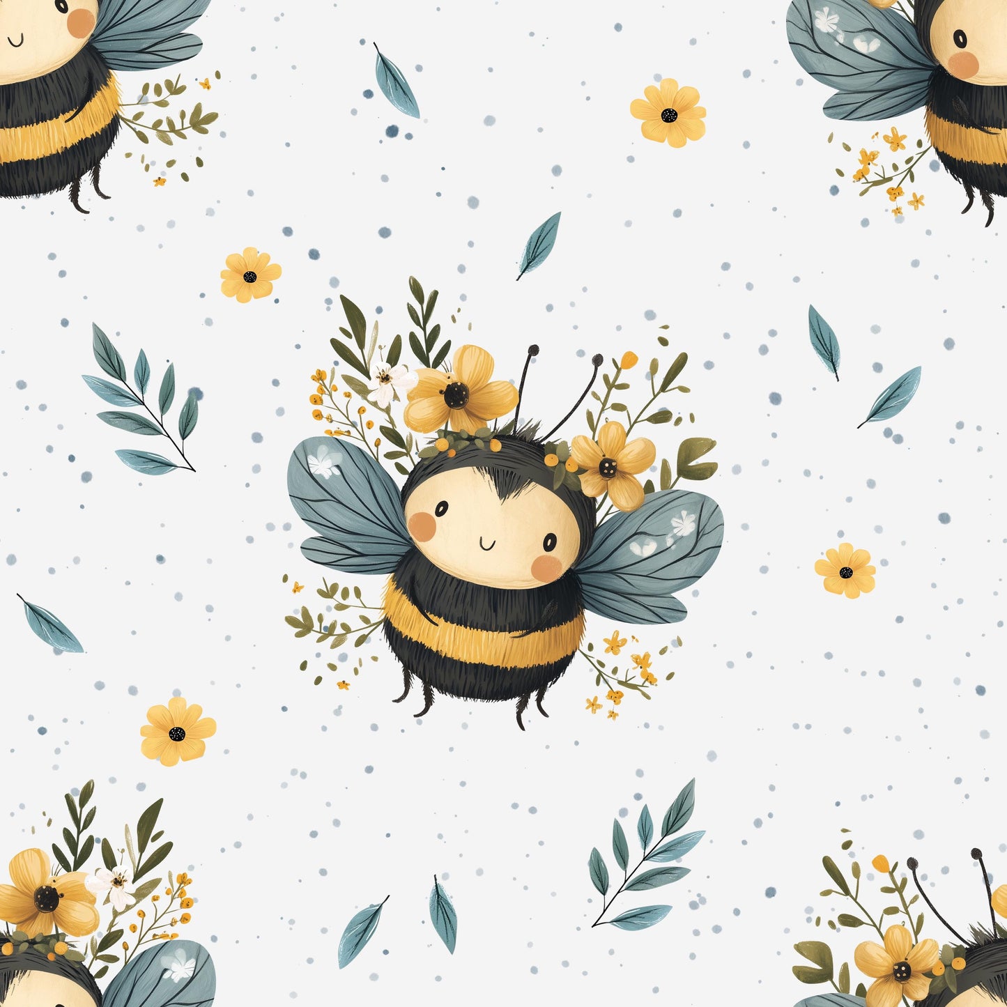 Eigenproduktion Stoff Biene