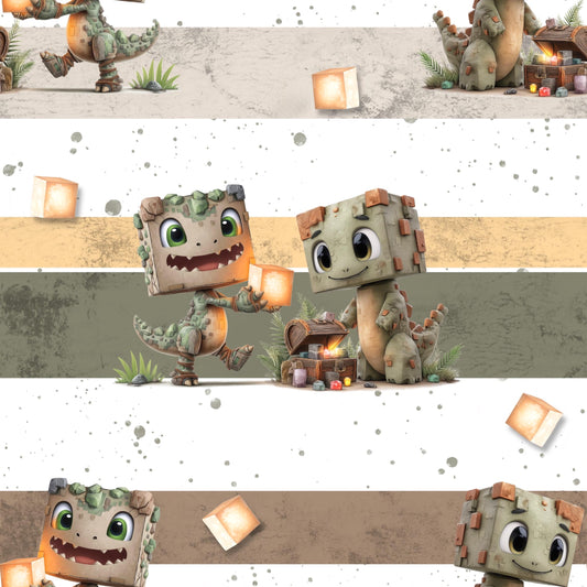 Eigenproduktion Stoff Dino